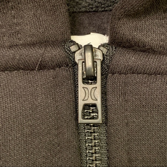 Hurley Logo Fleece Full Zip Drawstring Hoodie with Kangaroo Pouch - Picture 8 of 16